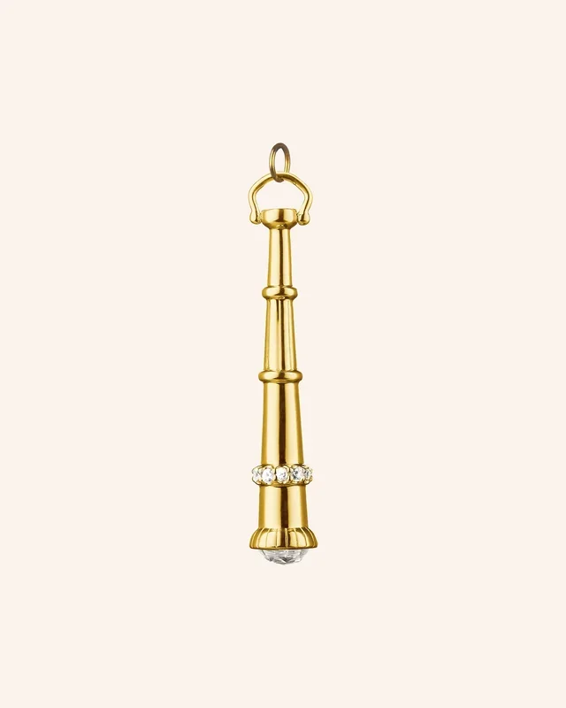 “Curiosity” Telescope Charm with Diamonds