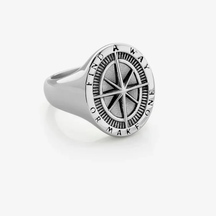 “Find a Way” Compass Ring | Men