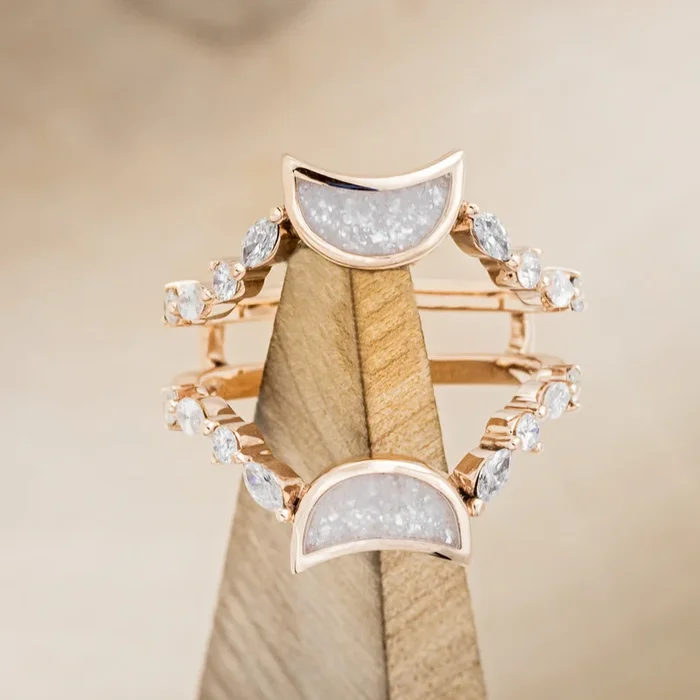 “HECATE” – DIAMOND DUST MOON RING GUARD WITH DIAMOND ACCENTS