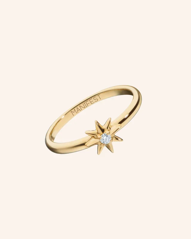 “Manifest” Star Poesy Stackable Ring