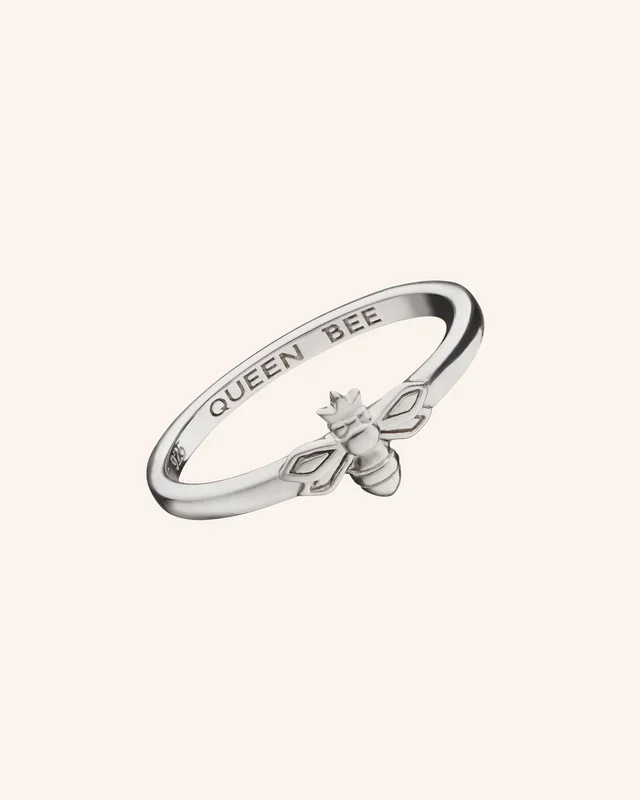 “Queen Bee” Poesy Sterling Silver Stackable Ring