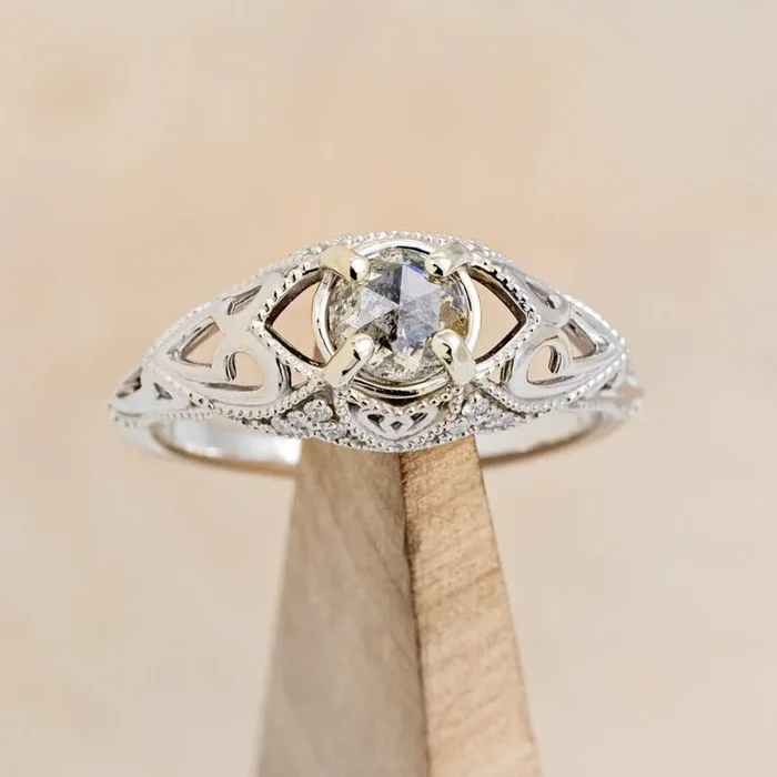 “RELICA” – ENGAGEMENT RING WITH DIAMOND ACCENTS – MOUNTING ONLY – SELECT YOUR OWN STONE