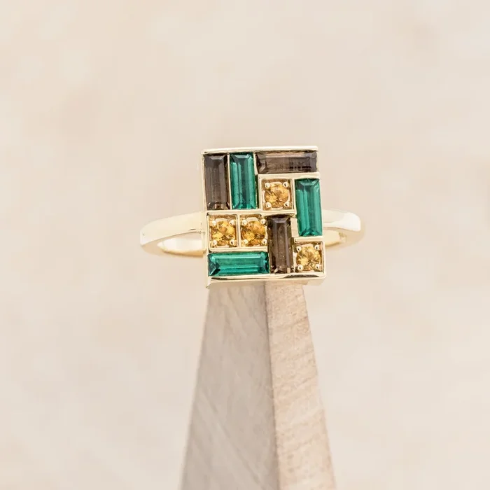“SAGA” – MOSAIC STYLE MULTI GEM ENGAGEMENT RING