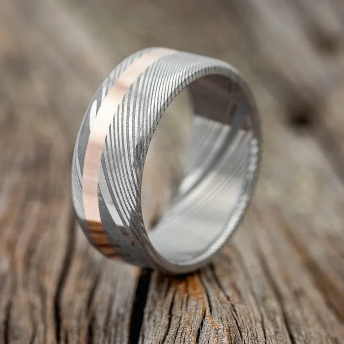 “VERTIGO” – 14K GOLD INLAY WEDDING RING