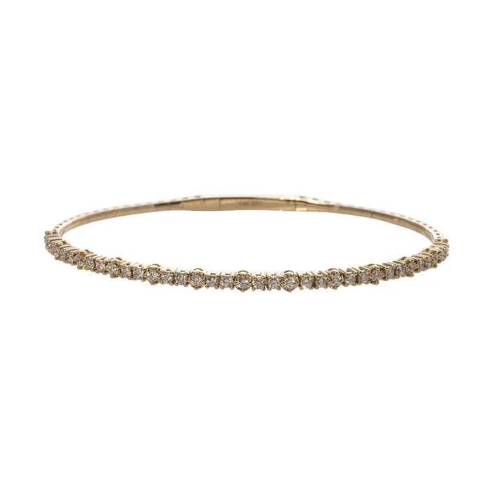 .88ctw Diamond 14K Yellow Gold Flexible Tennis Bangle