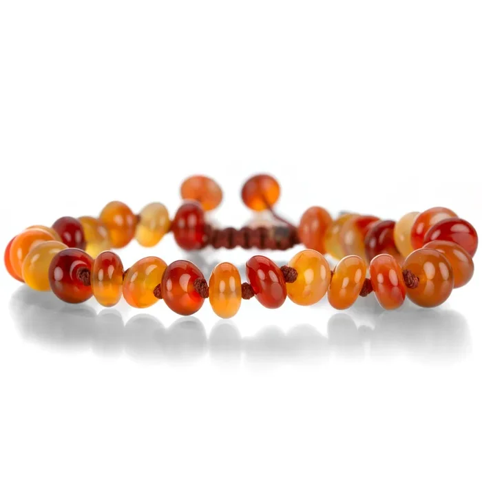 8mm Agate Carnelian Rondelle Bracelet