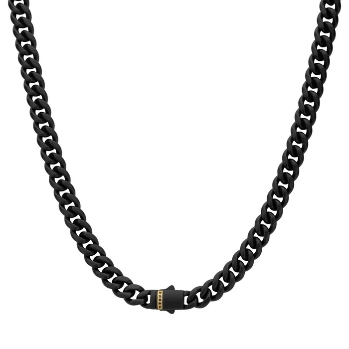 8mm Black IP Miami Cuban Chain