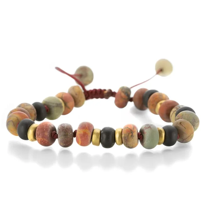 8mm Black Onyx & Scenic Jasper Bracelet