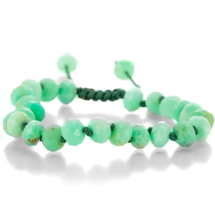 8mm Chrysoprase Faceted Bead Bracelet