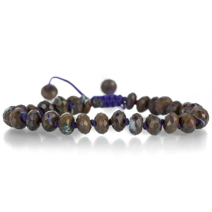 8mm Faceted Boulder Opal Rondelle Bracelet
