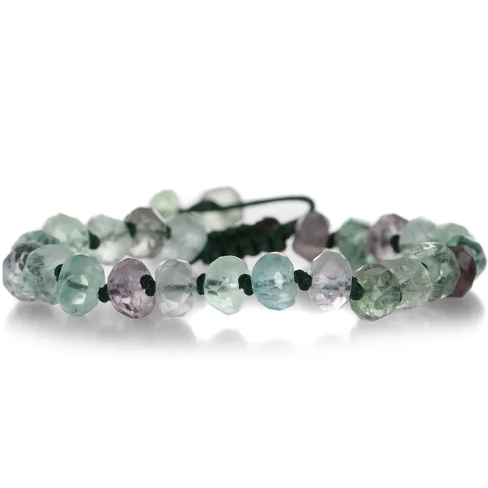 8mm Faceted Fluorite Beaded Bracelet