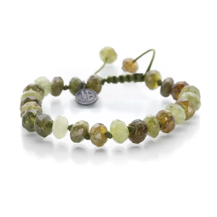 8mm Faceted Green Garnet Bracelet