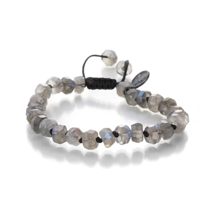 8mm Faceted Labradorite Beaded Bracelet