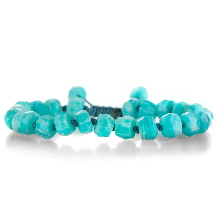8mm Faceted Peruvuan Amazonite Bracelet