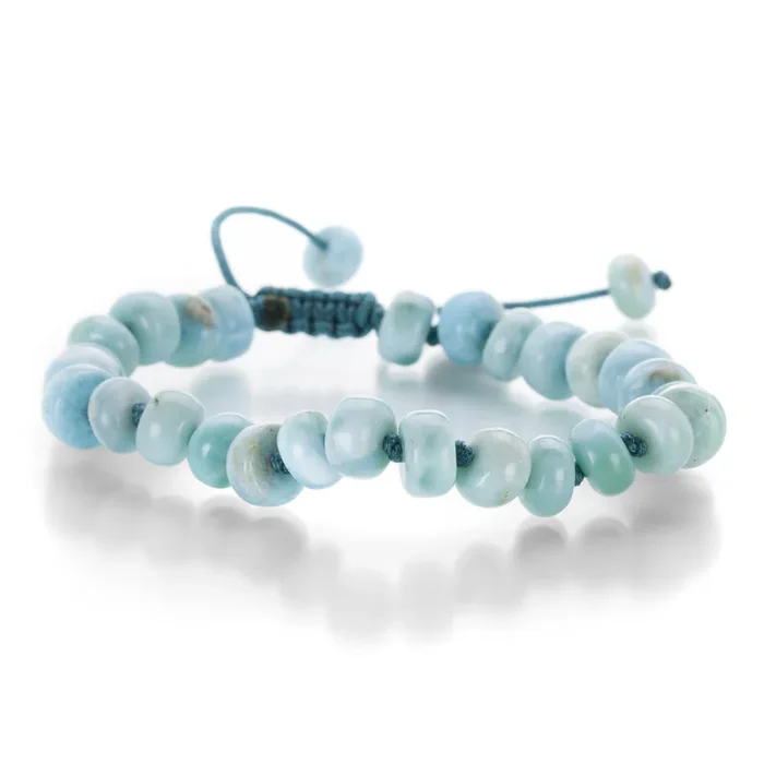 8mm Larimar Bead Bracelet