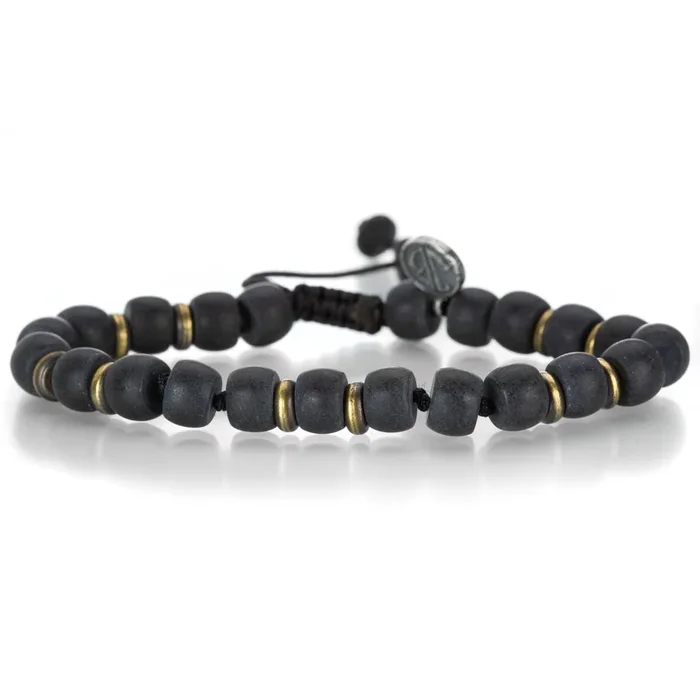 8mm Matte Onyx Barrel Bracelet