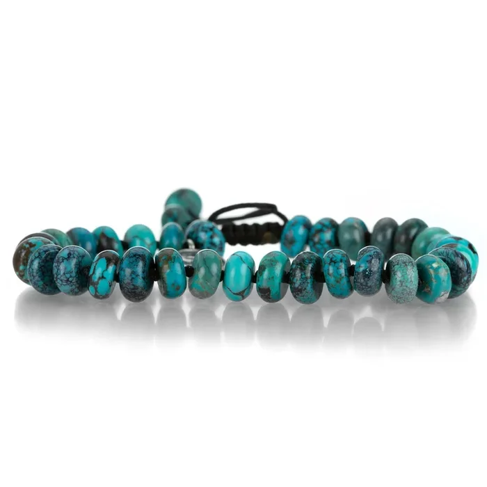 8mm Smooth Arizona Turquoise Beaded Bracelet