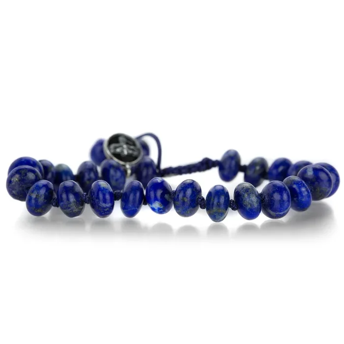 8mm Smooth Lapis Beaded Bracelet