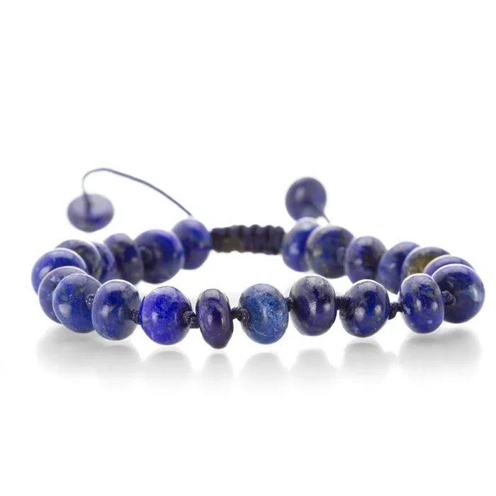 8mm Smooth Lapis Lazuli Bead Bracelet