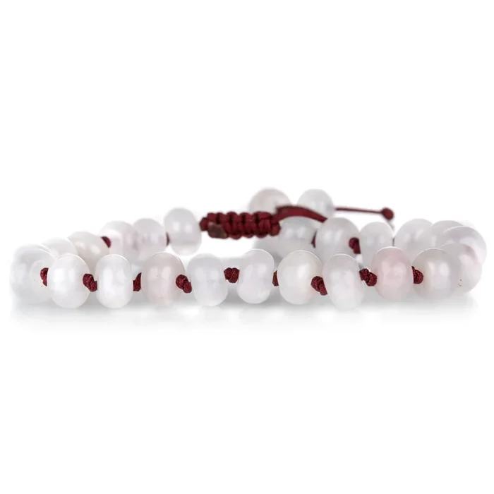 8mm Smooth Rose Quartz Rondelle Bracelet