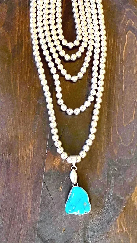 8MM Sterling Silver Bead Necklace