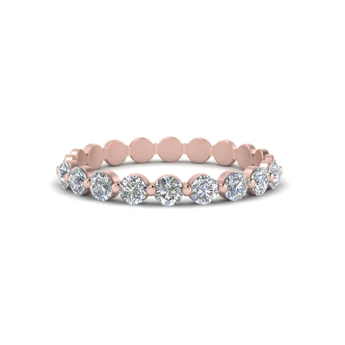 9 Stone Common Prong Delicate Stack Band
