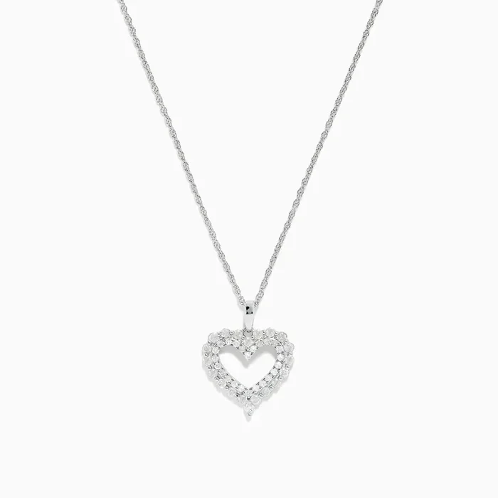 925 Sterling Silver Diamond Heart Pendant