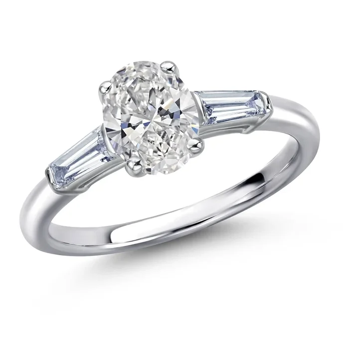 925 Sterling Silver IGI Certified Lab Grown Diamond Engagement Ring For Women | 1.30 Cttw | Center 1 Ct Oval Cut | E-F Color | VS1-VS2 Clarity