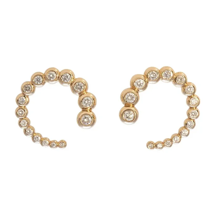 .96ctw Diamond Front to Back 14K Yellow Gold Earrings