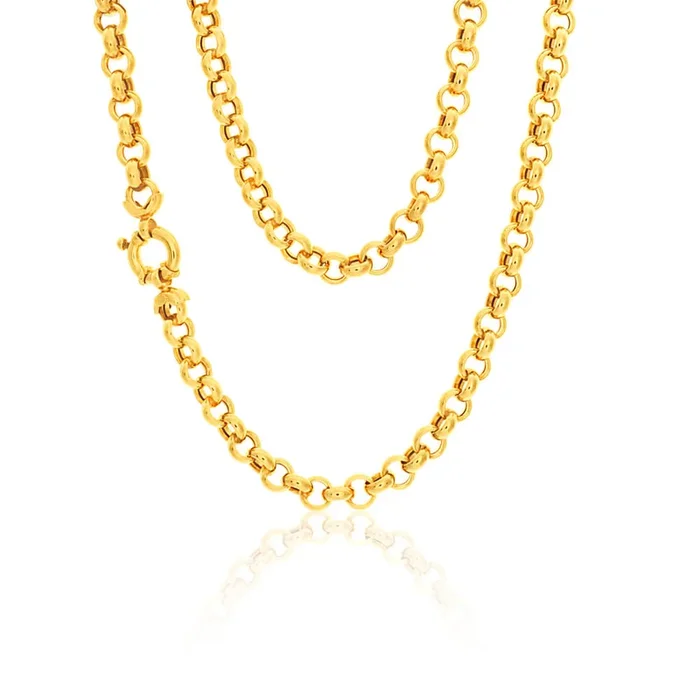 9ct Magnificent Yellow Gold Silver Filled Belcher Chain