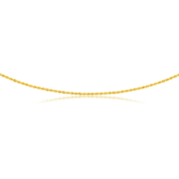 9ct Yellow Gold 45cm Rope Chain 50Gauge