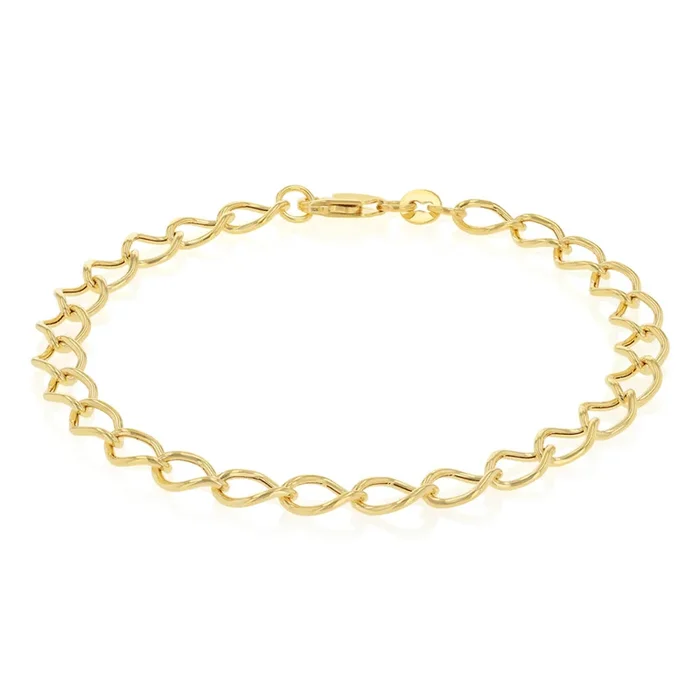 9ct Yellow Gold Hollow 19cm Curb Bracelet