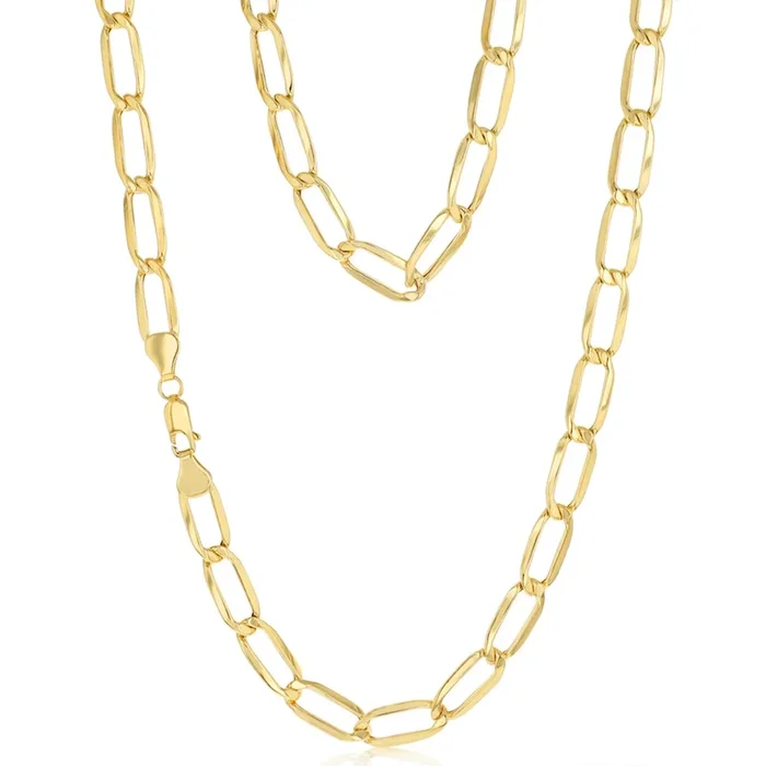 9ct Yellow Gold Hollow 55ccm Figaro Chain