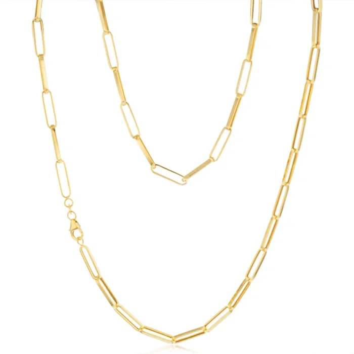 9ct Yellow Gold Paperclip 60cm Chain