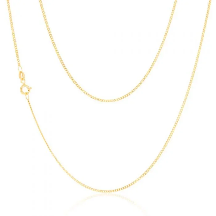 9ct Yellow Solid Gold 40 Gauge Curb 41cm Chain