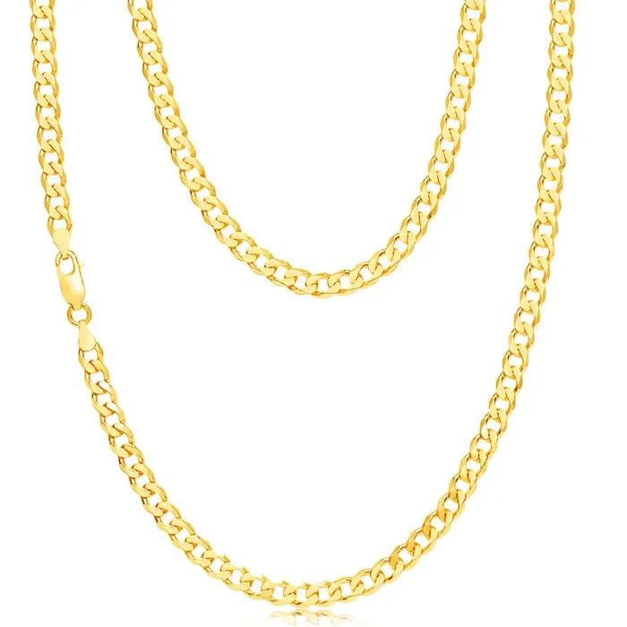 9ct Yellow Solid Gold Curb Chain 150 gauge in 60cm