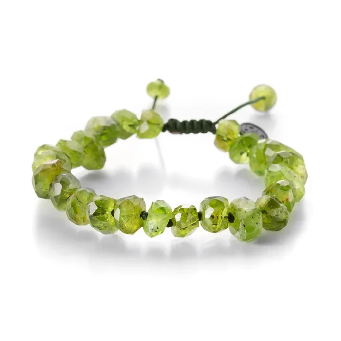 9mm Peridot Crystal Bead Bracelet
