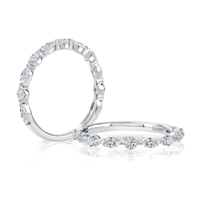 A. JAFFE Half Anniversary Diamond Wedding Ring in 14K White Gold (0.42ctw)