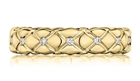 A.Jaffe Quilted Round Diamonds Anniversary/Eternity Fashion Ring in 14K Yellow Gold (xxxctw)