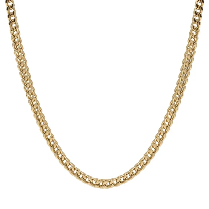 A.R.Z Men’s Gold Tone Steel Franco Link Necklace 24″