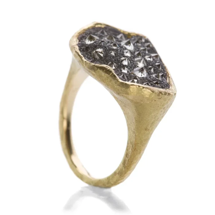 Abstract Inverted Diamond Ring