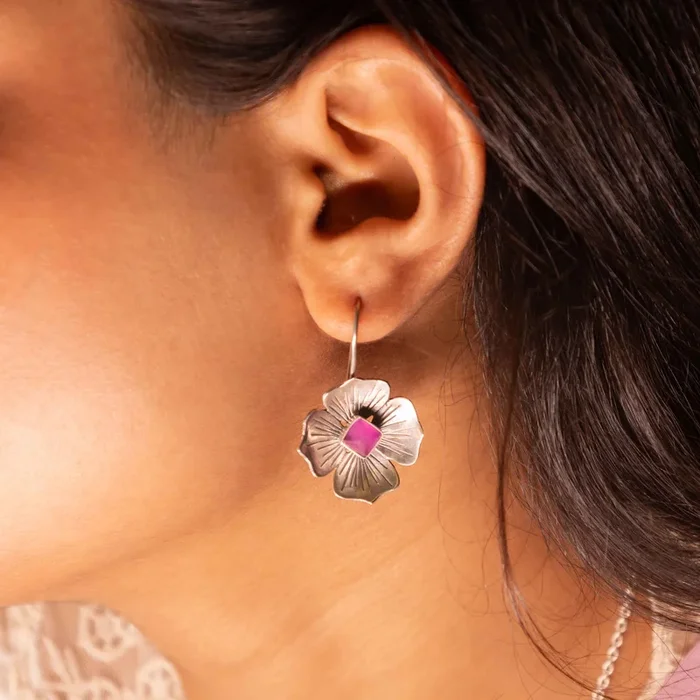 Adya Blush Bloom Flower Drop Earring