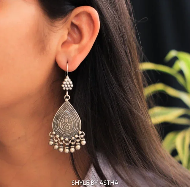 Adya Intricate Drop Fish Hook Earrings