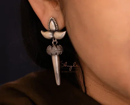 Adya Leaf Motif Quirky Drop Earrings