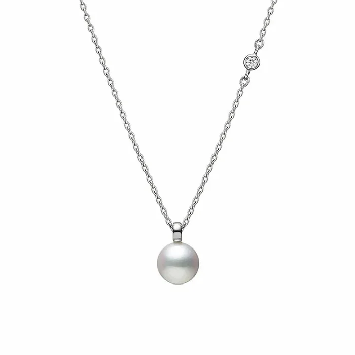 Akoya Cultured Pearl and Diamond Pendant