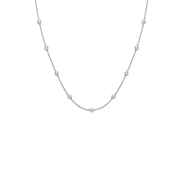 Akoya Cultured Pearl Everyday Essentials Station Necklace (6.5mm A+)