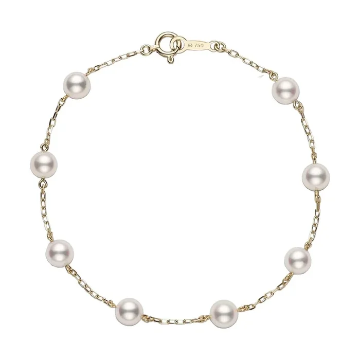 Akoya Cultured Pearl Station Everyday Essentials Bracelet (6.5-6mm A+)