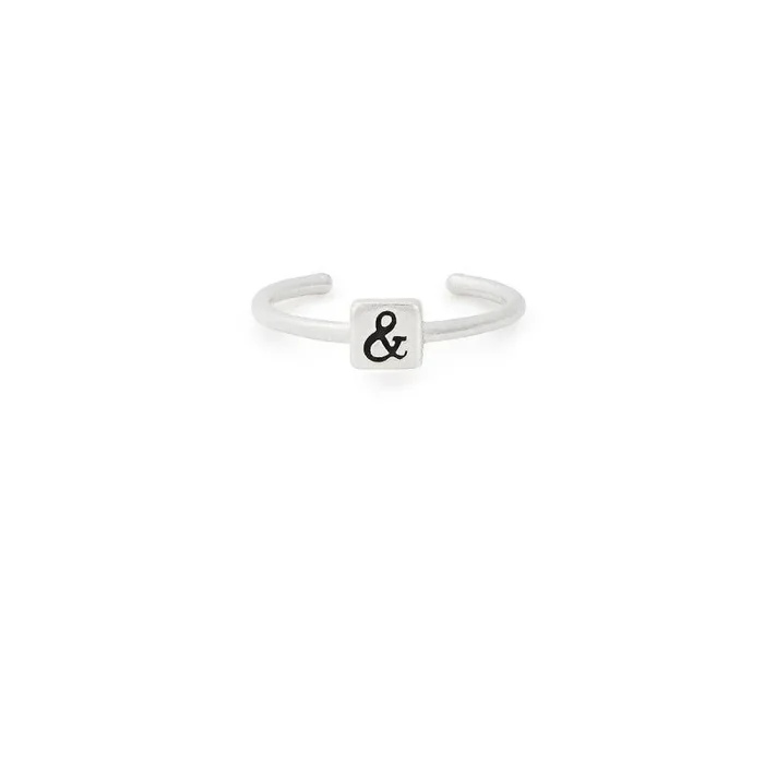 ALEX AND ANI Ampersand Adjustable Ring Sterling Silver