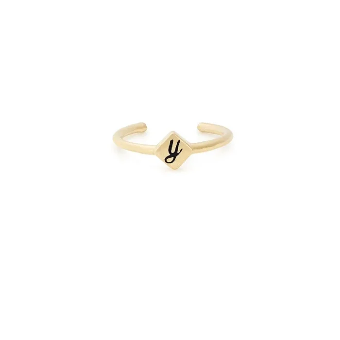 ALEX AND ANI Initial Y Adjustable Ring