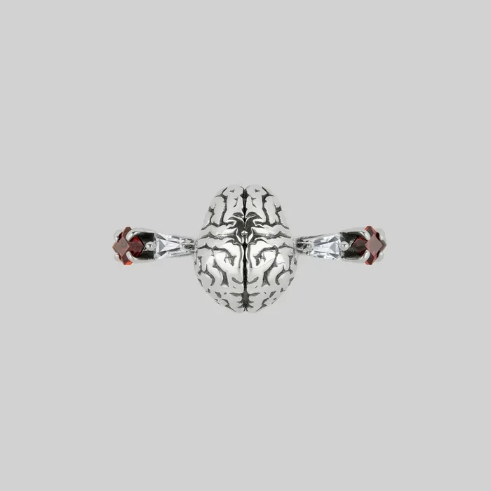 ALL MY MIND. Anatomical Brain Ring – Silver